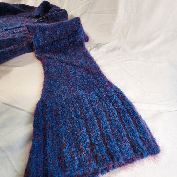 Womens Pow Wow Sweater Size Large L Full Front Zip Blue Bell Long Sleeve Unique - Picture 6 of 12